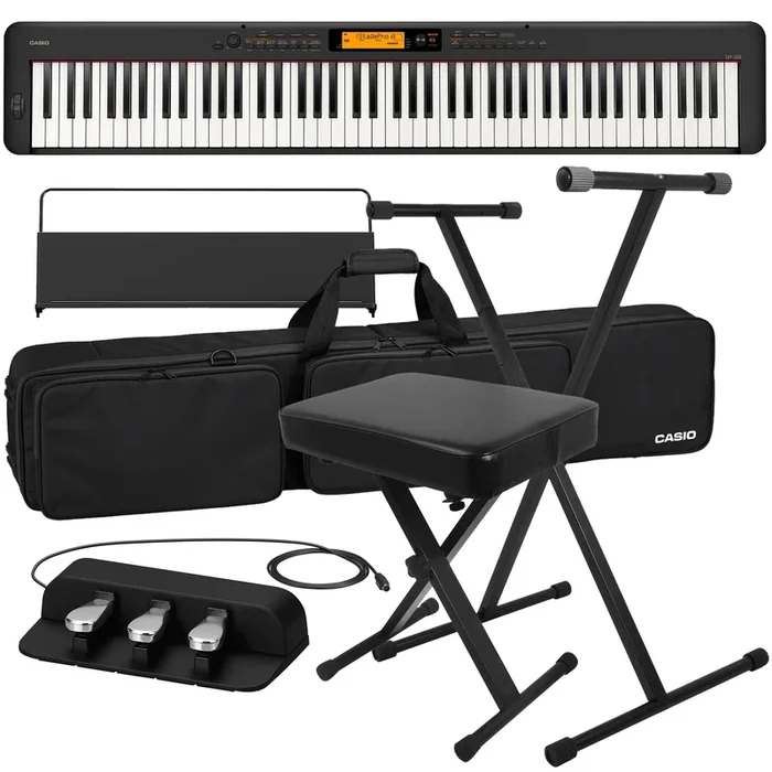 Casio CDP-S360 Compact Digital Piano – Black STAGE ESSENTIALS BUNDLE