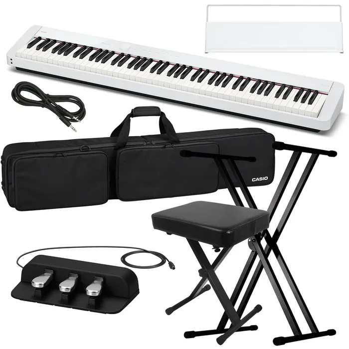 Casio Privia PX-S1100 Digital Piano – White STAGE ESSENTIALS BUNDLE