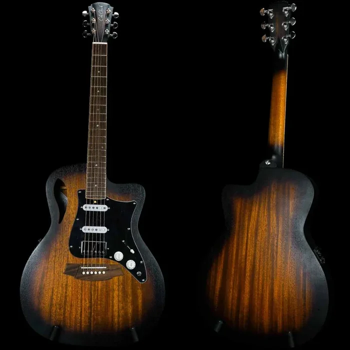 Cole Clark Studio Thinline True Hybrid HSS All Mahogany Acoustic Electric Guitar