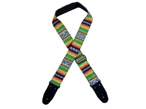 Colonial Leather – Lime Rasta Rag Guitar Strap – Lime