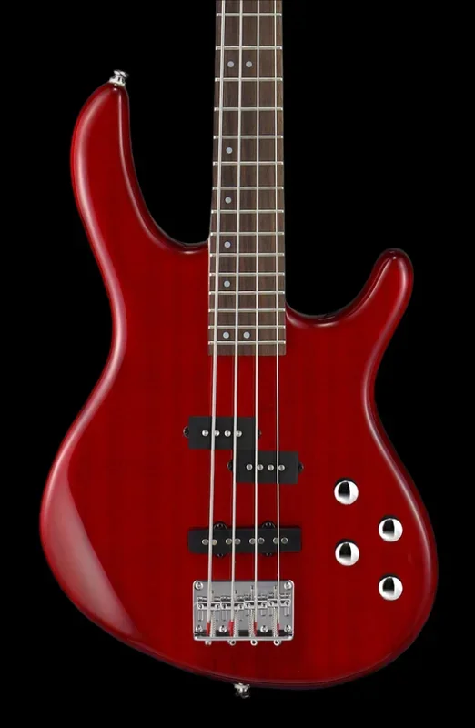Cort ACTIONBASSPLUSTR Action Bass Guitar, Trans Red