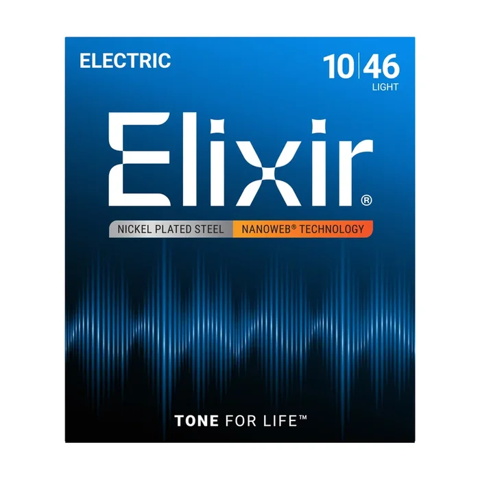 Cuerdas de Guitarra Eléctrica Elixir 12052 con Recubrimiento NANOWEB, Light (.010-.046)
