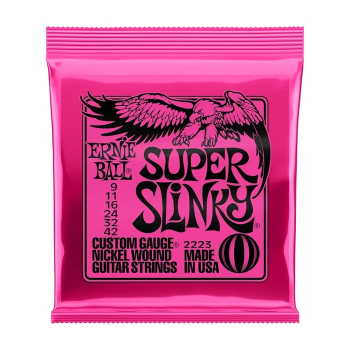 Cuerdas de guitarra eléctrica Ernie Ball 2223 Nickel Super Slinky de calibre personalizado