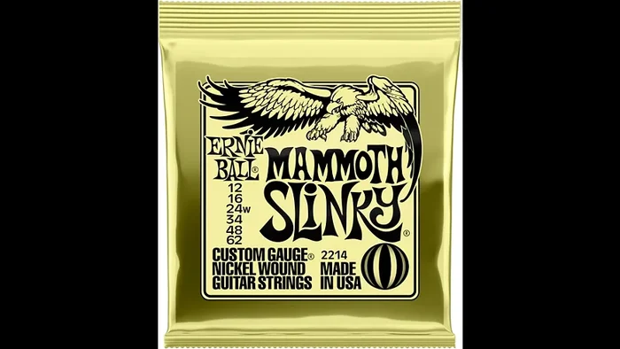Cuerdas de guitarra eléctrica Ernie Ball Mammoth Slinky de níquel enrollado – Calibre 12 – 62