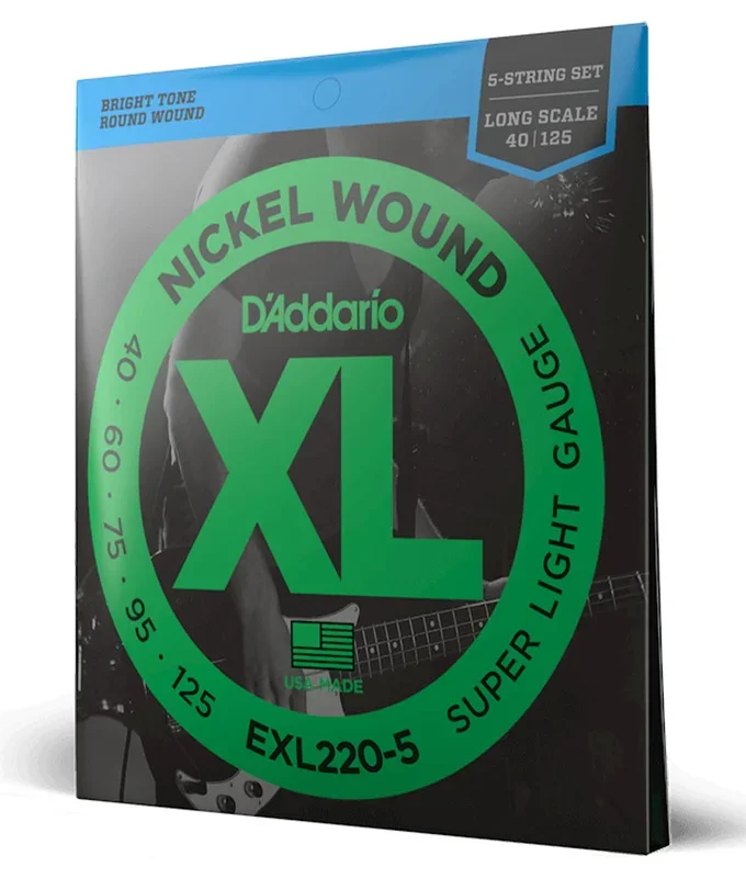 D’Addario 40-125 Long Nickel Wound 5-String Bass