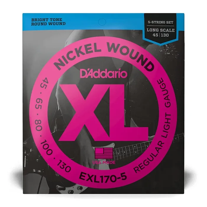 D’Addario – EXL170-5 – 45-130 5 String – Bass Strings