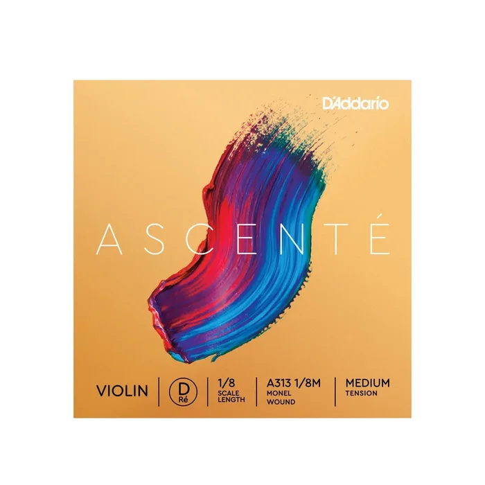 D’Addario Ascenté Violin D String, 1/8 Scale, Medium Tension