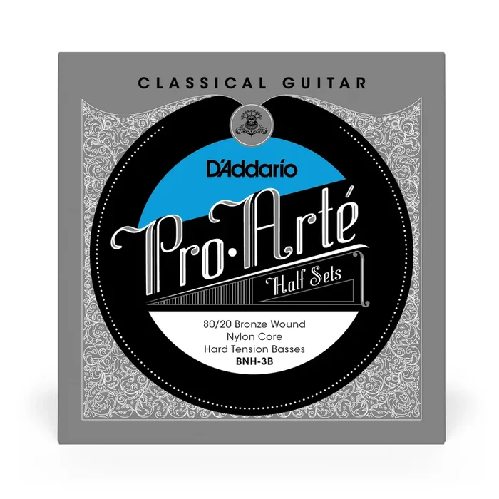 D’Addario BNH-3B Pro-Arte 80/20 Bronze on Nylon Core Classical Guitar Half Set, Hard Tension