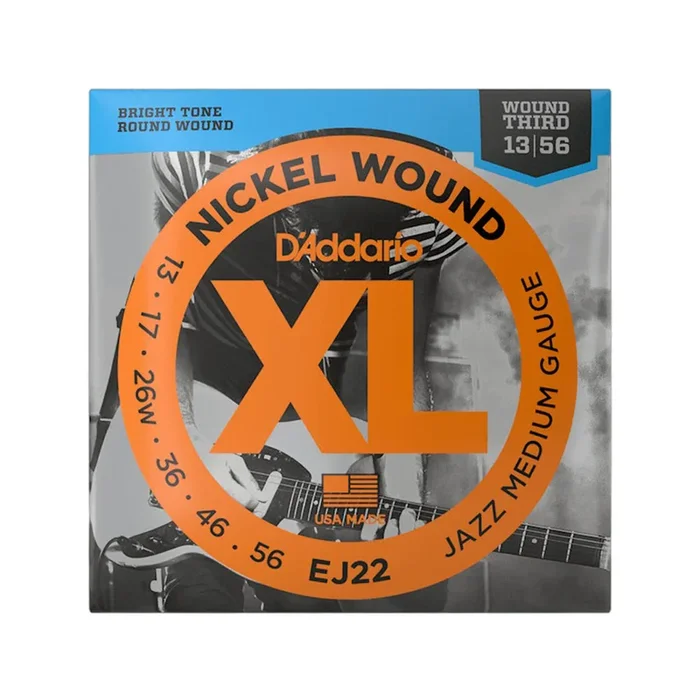 D’Addario EJ22 Nickel Jazz Medium Electric Guitar Strings 13-56