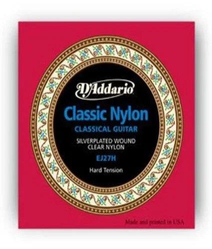 D’Addario EJ27H Student Nylon Strings, Hard Tension Classical Guitar Strings