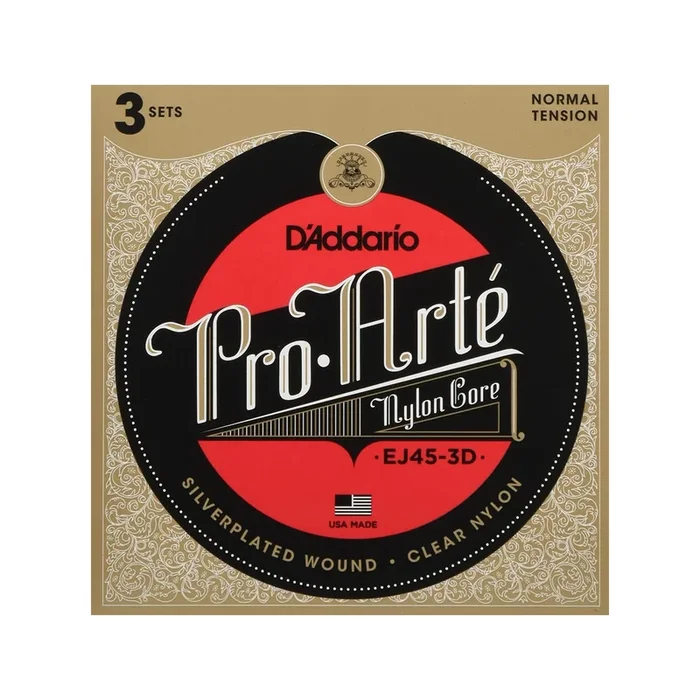 D’Addario EJ45-3D Pro-Arte Nylon Classical Guitar Strings, 3 Sets