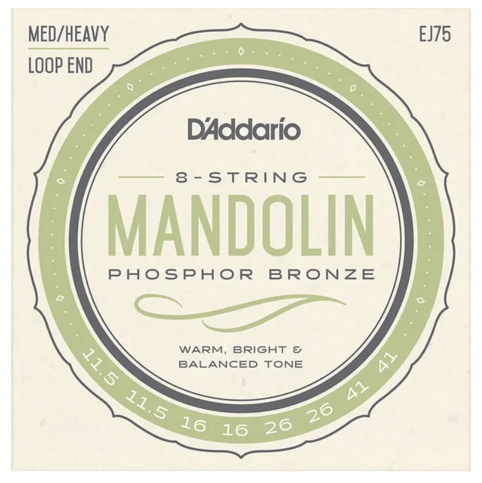 D’Addario EJ75 Mandolin Strings, Phosphor Bronze, Medium Heavy, 11.5-41