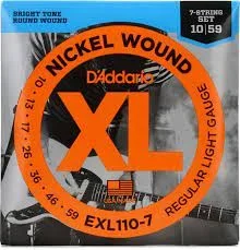 D’Addario EXL110-7 XL Nickel Wound Electric Guitar Strings – .010-.059 Regular Light 7-string