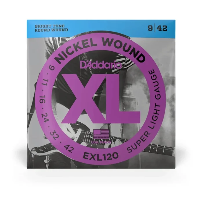 D’Addario EXL120 Nickel Wound Electric Strings – .009-.042 Super Light