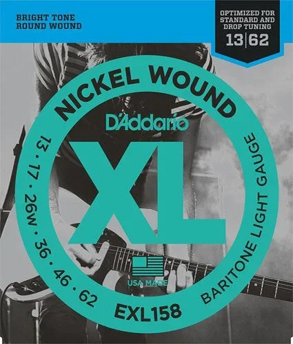 D’addario EXL158 Nickel Wound, Baritone Light, 13-62 Electric Strings