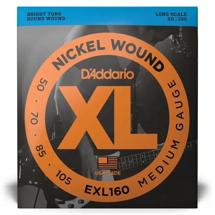 D’Addario EXL160 50-105 Medium, Long Scale, XL Nickel