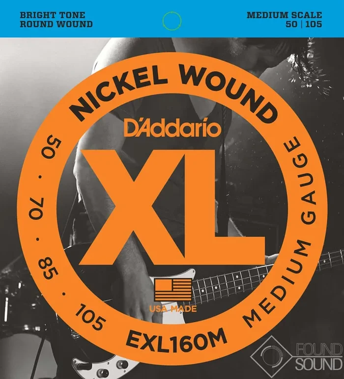 D’Addario EXL160M Medium Scale Bass Nickel Wound Guitar Strings