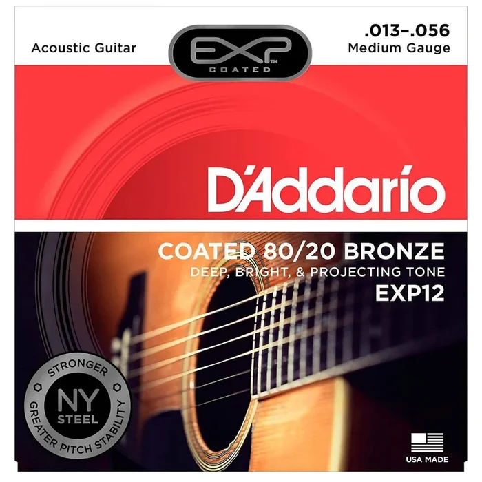 D’Addario EXP12 Acoustic Coated 80/20 Bronze Medium 13-56