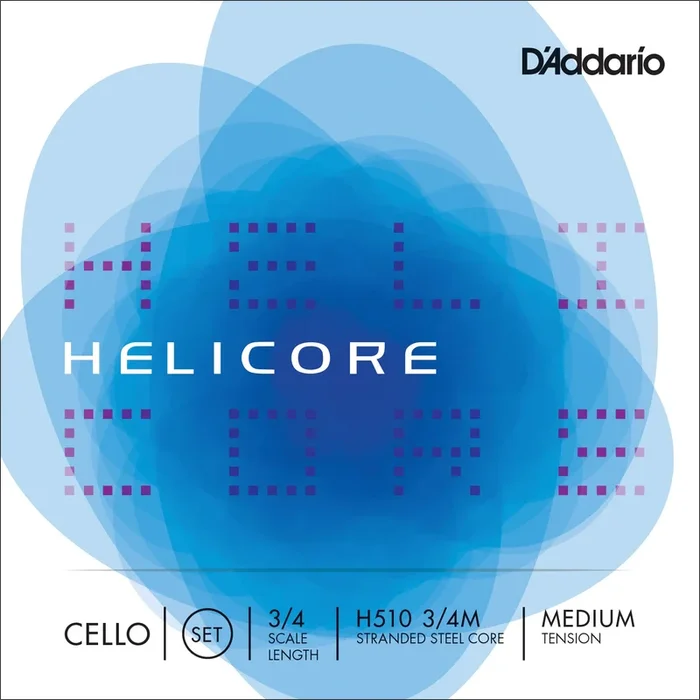 D’Addario Helicore Cello String Set, 3/4 Scale, Medium Tension