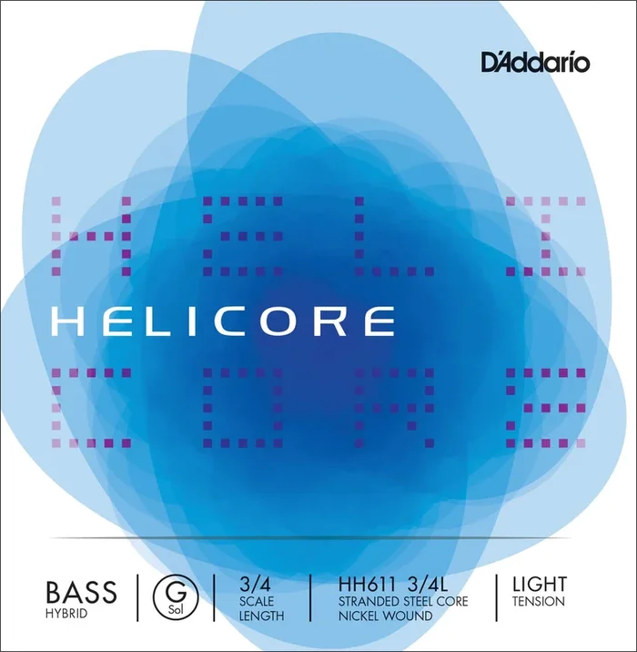D’Addario Helicore Hybrid Bass Single G String, 3/4 Scale, Light Tension