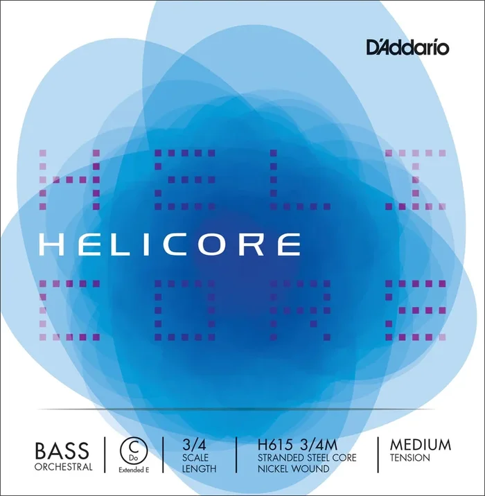 D’Addario Helicore Orchestral Bass Single C (Extended E) String, 3/4 Scale, Medium Tension