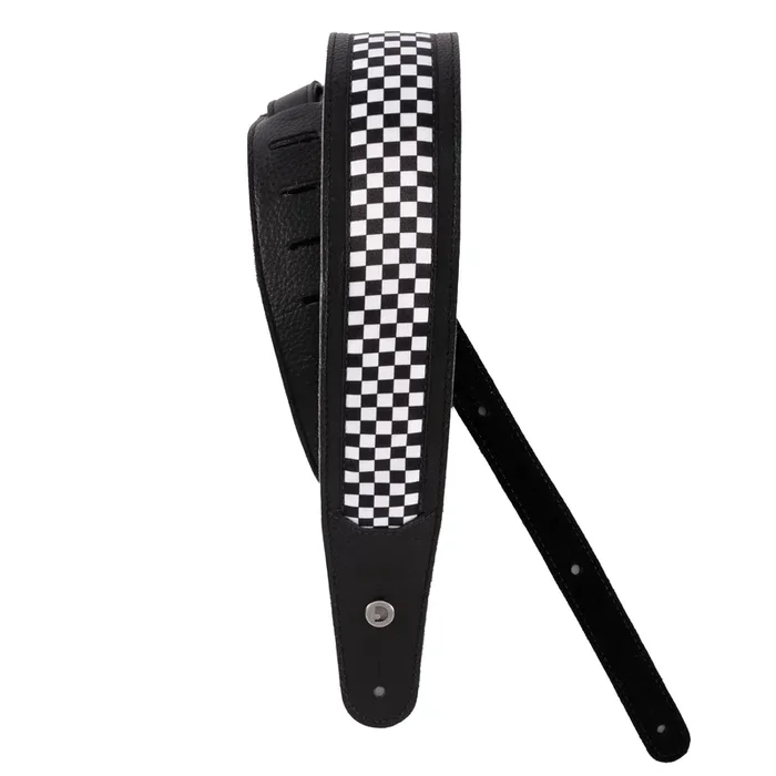 D’Addario Hybrid Leather Guitar Strap, Checkered