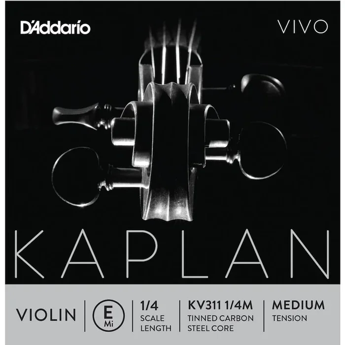 D’Addario Kaplan Vivo Violin E String, 1/4 Scale, Medium Tension