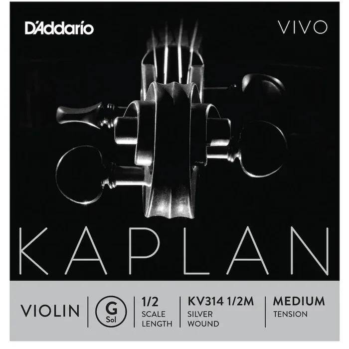 D’Addario Kaplan Vivo Violin G String, 1/2 Scale, Medium Tension