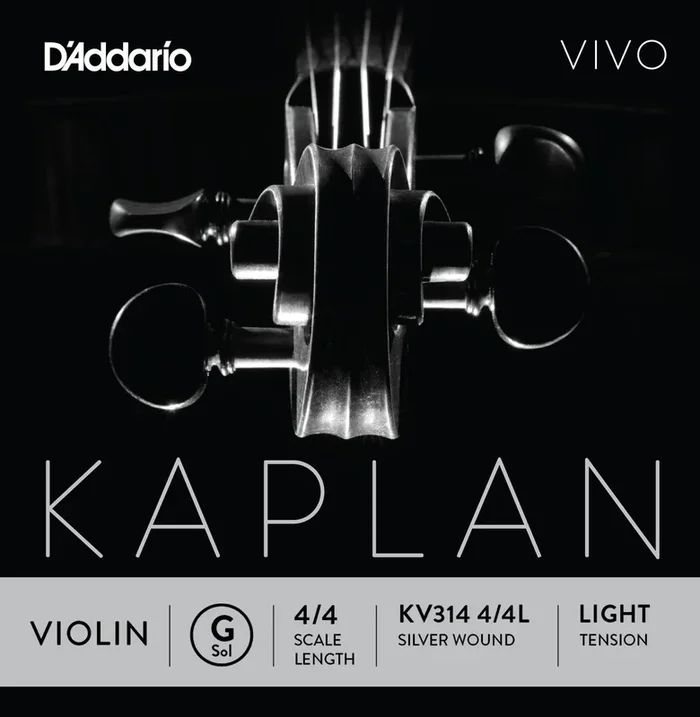 D’Addario Kaplan Vivo Violin G String, 4/4 Scale, Light Tension