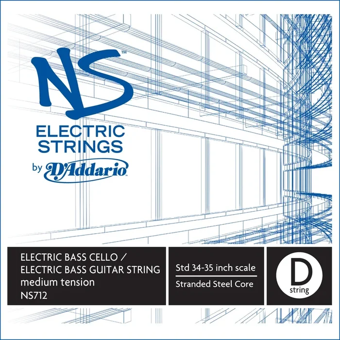 D’Addario NS Electric Bass/Cello Single D String, 4/4 Scale, Medium Tension