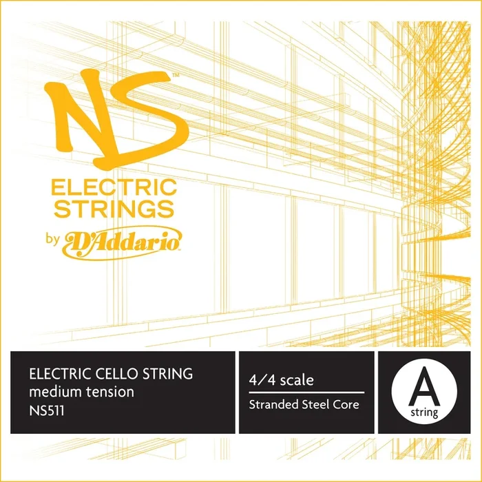 D’Addario NS Electric Cello Single A String, 4/4 Scale, Medium Tension