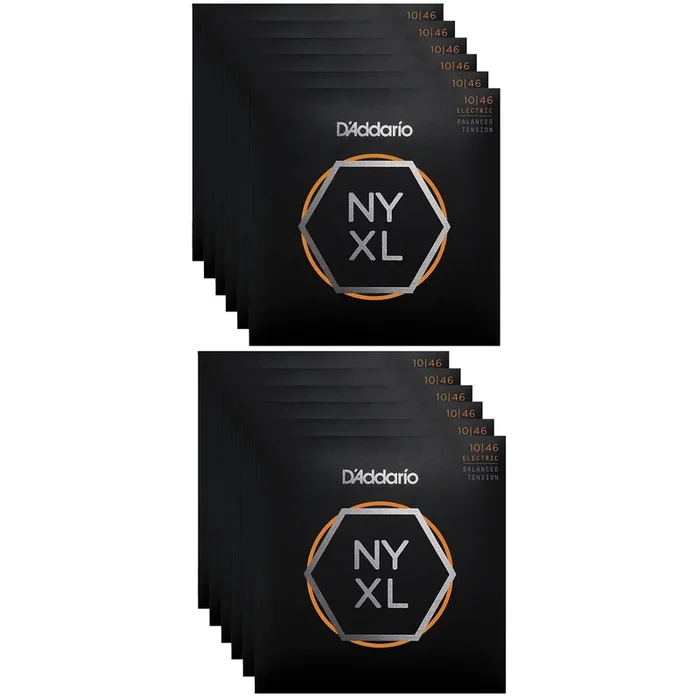 D’Addario NYXL Electric Guitar Strings Balanced Lite 10-46 (12 Pack Bundle)
