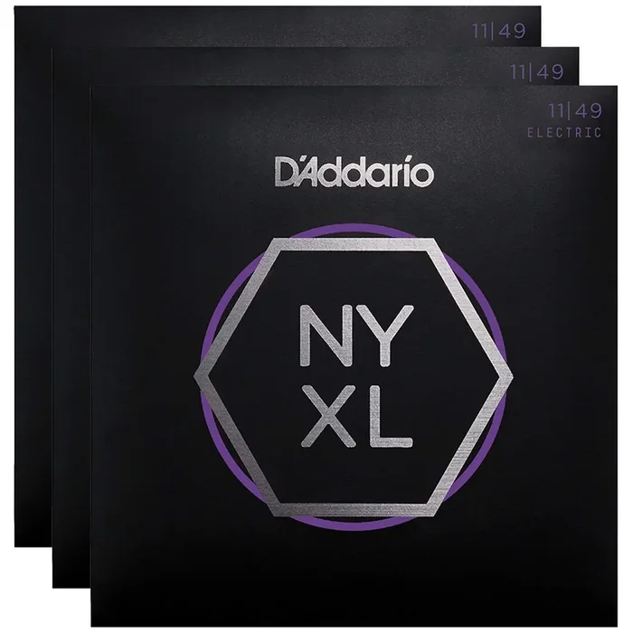 D’Addario NYXL Electric Guitar Strings Medium 11-49 (3 Pack Bundle)