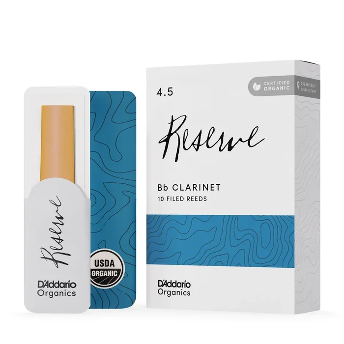 D’Addario Organic Reserve Bb Clarinet Reeds, Strength 4.5, 10-pack