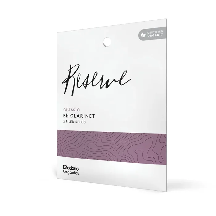 D’Addario Organic Reserve Classic Bb Clarinet Reeds, Strength 2.0, 3-Pack