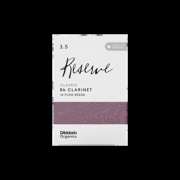 D’Addario Organic Reserve Classic Bb Clarinet Reeds, Strength 3.5, 10-pack