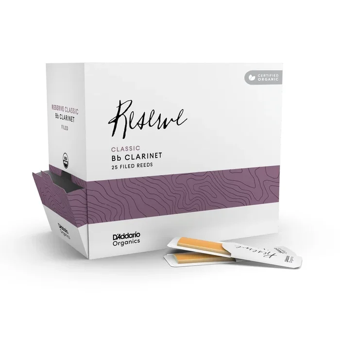 D’Addario Organic Reserve Classic Bb Clarinet Reeds, Strength 3.5, 25-Pack