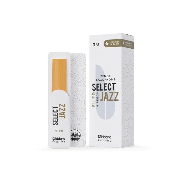 D’Addario Organic Select Jazz Filed Tenor Saxophone Reeds Box of 5