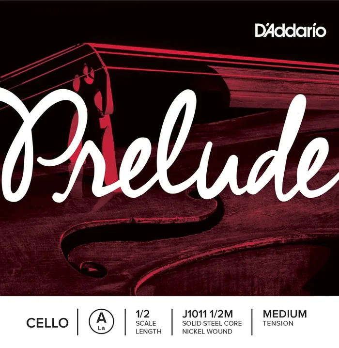 D’Addario Prelude Cello Single A String, 1/2 Scale, Medium Tension