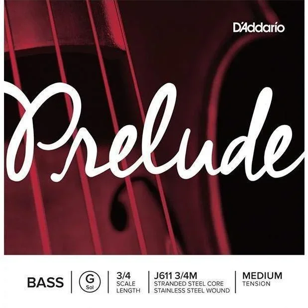 D’Addario Prelude Upright Bass Single String, 3/4 Scale, Medium Tension