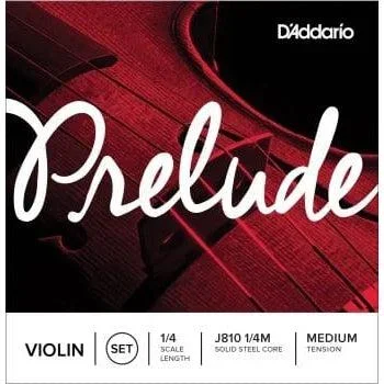 D’Addario Prelude Violin String Set | 1/4 Scale | Medium Tension