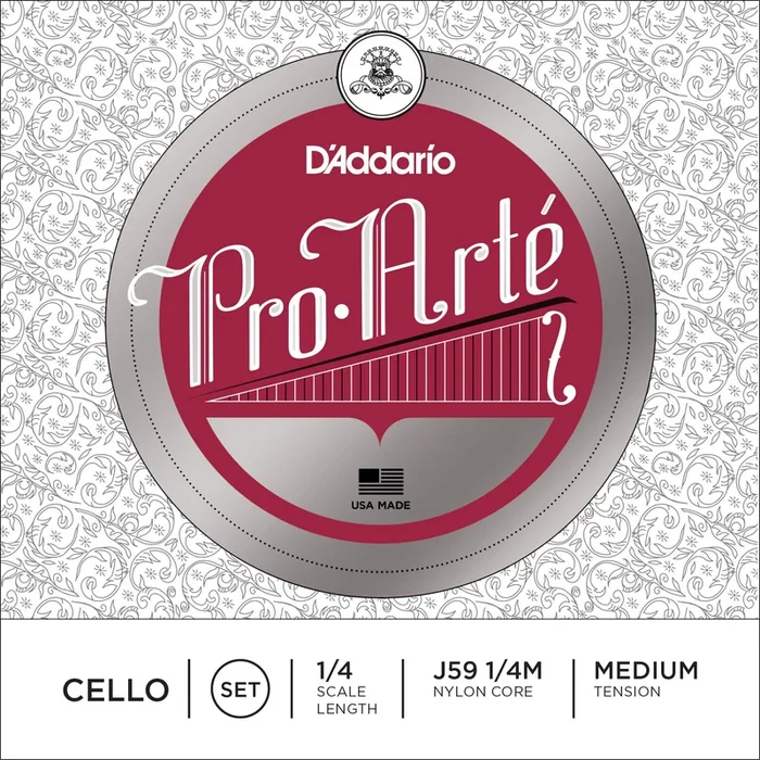 D’Addario Pro-Arte Cello String Set, 1/4 Scale, Medium Tension