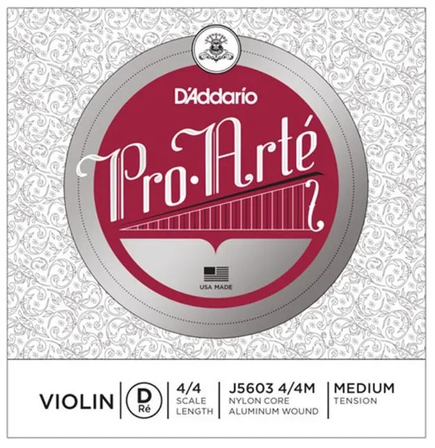 D’Addario Pro-Arté Violin D String, Silver