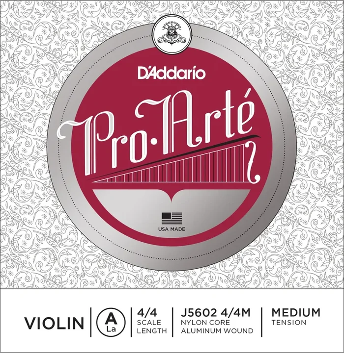 D’Addario Pro-Arte Violin Single A String, 4/4 Scale, Medium Tension