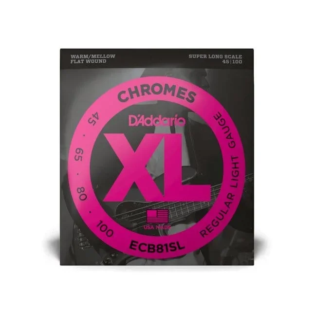 D’Addario Super Long Scale Chrome Bass Strings