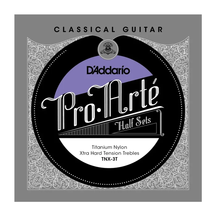 D’Addario TNX-3T Pro-Arte Titanium Nylon Classical Guitar Half Set, Extra Hard Tension