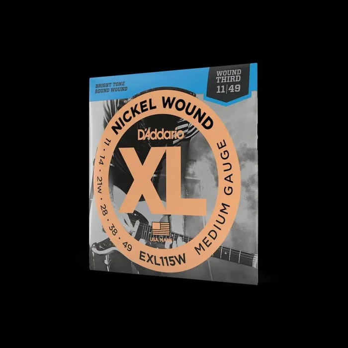 D’Addario XL Nickel Wound Electric Guitar Strings | Wound Third | 11-49