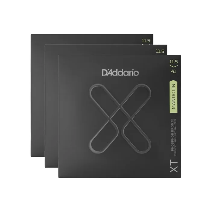 D’Addario XT Phosphor Bronze Mandolin Strings Medium/Heavy 11.5-41 3 Pack Bundle