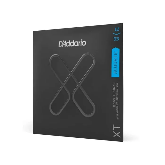 D’Addario XTABR1253 XT 80/20 Bronze Acoustic Guitar Strings, Light, 12-53