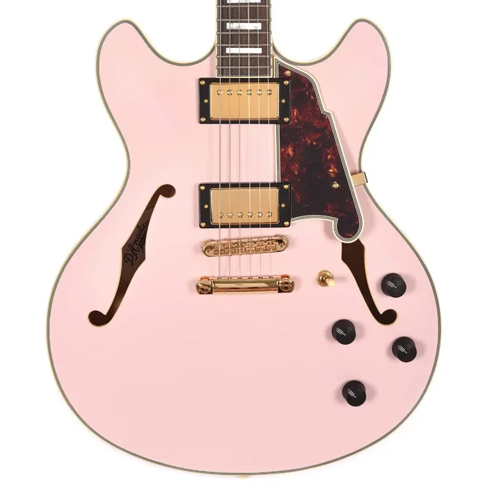 D’Angelico Deluxe DC Semi-Hollow Body Matte Rose Pink w/Stoptail Bridge